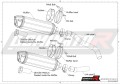 exhaust muffler DOMINATOR homologated road legal HP1 fits to Z1000 2007  2009 4