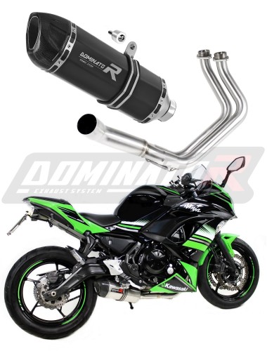 kompletny układ wydechowy z tłumikiem DOMINATOR Full System HP1 CZARNY pasujący do motocykla Kawasaki NINJA 650 2017 - 2022 3