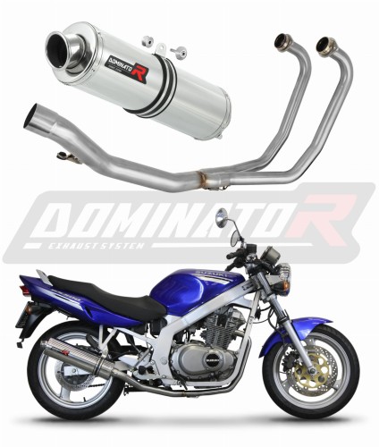 complete exhaust system with muffler DOMINATOR Full System ROUND fits to Suzuki GS 500F 2004  2014 7