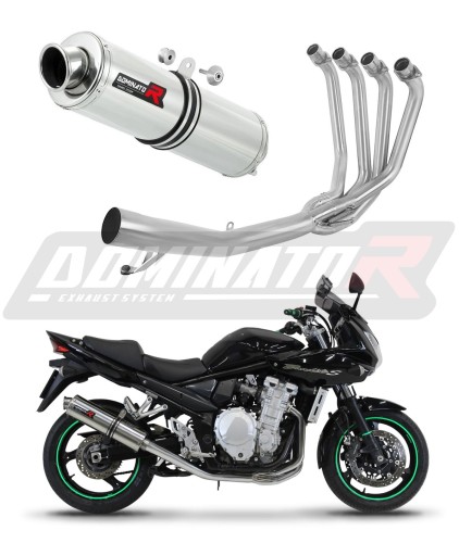 complete exhaust system with muffler DOMINATOR Full System ROUND fits to Suzuki GSF 650 BANDIT N / S 2007  2016 7