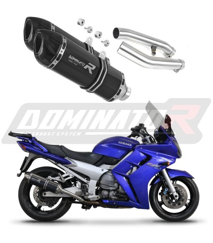 FJR 1300 Yamaha Muffler Auspuff Sportauspuff Silencer Echappement Silencieux Scarico Scarichi Escape Wydech Tłumik Carbon End Cap HP1 BLACK DOMINATOR Exhaust System x