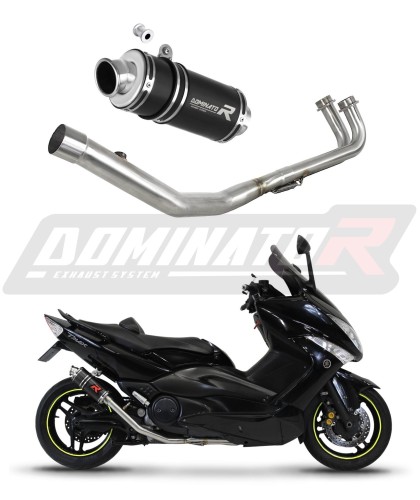 kompletny układ wydechowy z tłumikiem DOMINATOR Full System GP1 CZARNY pasujący do motocykla Yamaha T-MAX 500 2008 - 2011 6