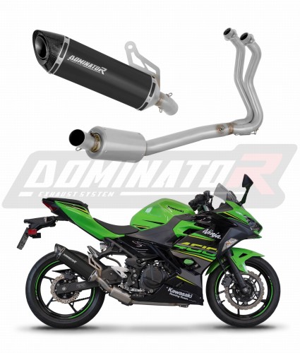 Kawasaki NINJA 400 2018-2023 EXHAUST Collector Manifold Full System Muffler Auspuff Sportauspuff Silencer Echappement Silencieux Scarico Scarichi Escape Wydech Tłumik HP8 BLACK Dominator Exhaust System x