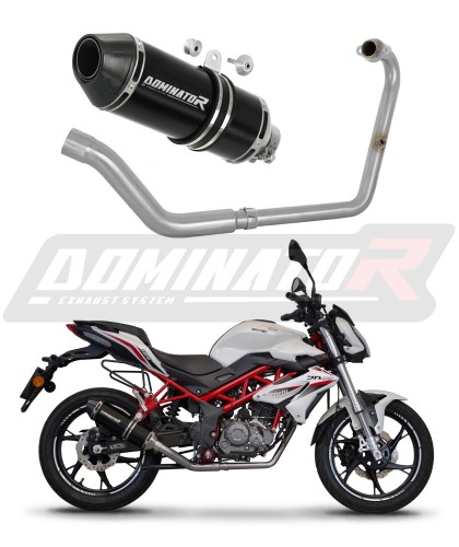 Benelli BN 125 2018 - 2023 Full system Kolektor wydech tłumik HP3 Black Motorcycle Muffler Auspuff Sportauspuff Silencer Echappement Silencieux Scarico Scarichi Escape Wydech Tłumik  Dominator Exhaust System x