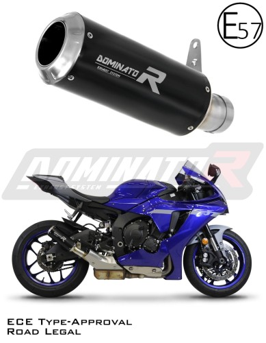 exhaust muffler DOMINATOR homologated road legal GP BLACK fits to Yamaha YZF R1 1000 RN49 2017  2019 6