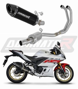 Yamaha YZF-R3 2019 - 2024 Sistem complet cu colector si toba de esapament HP8 NEGRU + dB killer medium