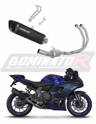 kompletny układ wydechowy z tłumikiem DOMINATOR RACE Full System HP6 CZARNY pasujący do motocykla Yamaha YZF R7 2021 - 2024