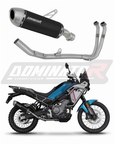 kompletny układ wydechowy z tłumikiem DOMINATOR Full System S6 CZARNY pasujący do motocykla CF MOTO 450 MT 2024