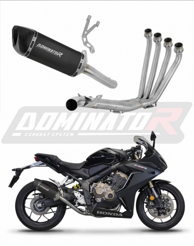 kompletny układ wydechowy z tłumikiem DOMINATOR Full System HP6 CZARNY pasujący do motocykla Honda CB 650 R 2019 - 2023