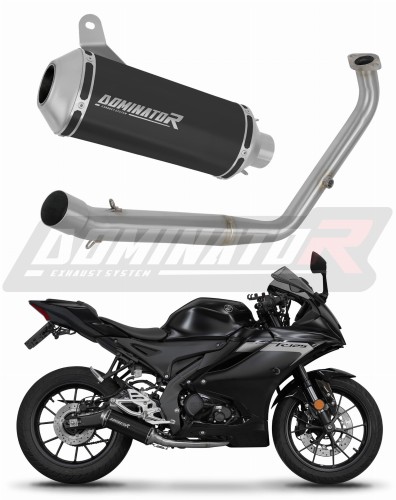 complete exhaust system with muffler DOMINATOR Full System OV G2 BLACK fits to Yamaha YZF R125 2021  2024
