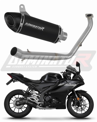 kompletny układ wydechowy z tłumikiem DOMINATOR Full System HP8 CZARNY pasujący do motocykla Yamaha YZF R125 2021 - 2024