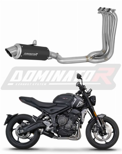 complete exhaust system with muffler DOMINATOR Full System GPF BLACK fits to Triumph Trident 660 2021  2024