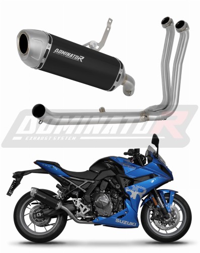 kompletny układ wydechowy z tłumikiem DOMINATOR Full System S6 CZARNY pasujący do motocykla Suzuki GSX-8R / 8S 2023 - 2025