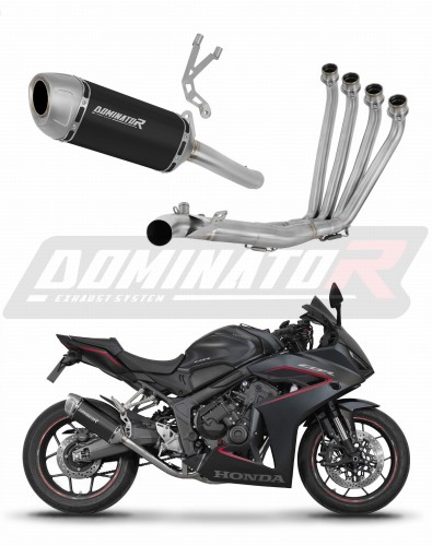 complete exhaust system with muffler DOMINATOR Full System S6 BLACK fits to Honda CBR 650 R / EClutch 2024  2025 6