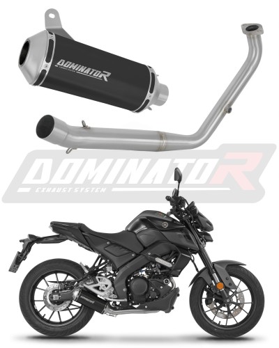 complete exhaust system with muffler DOMINATOR Full System OV G2 BLACK fits to Yamaha MT 125 2021  2024