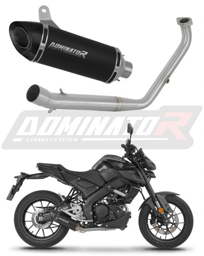 complete exhaust system with muffler DOMINATOR Full System HP8 BLACK fits to Yamaha MT 125 2021  2024
