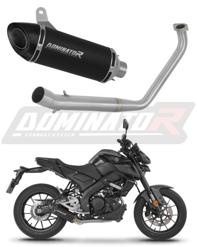 kompletny układ wydechowy z tłumikiem DOMINATOR Full System HP8 CZARNY pasujący do motocykla Yamaha MT 125 2020