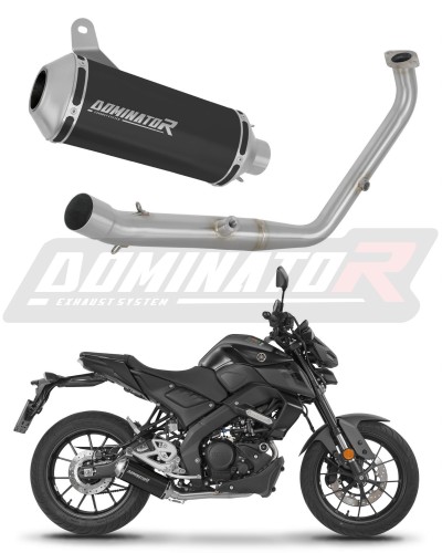 kompletny układ wydechowy z tłumikiem DOMINATOR Full System OV G2 CZARNY pasujący do motocykla Yamaha MT 125 2024 - 2026