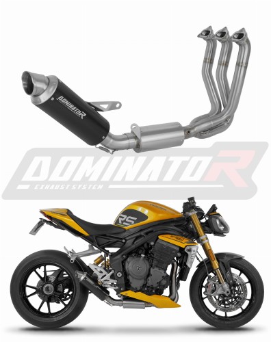kompletny układ wydechowy z tłumikiem DOMINATOR Full System GPF CZARNY pasujący do motocykla Triumph Speed Triple 1200 RS / RR 2021 - 2024