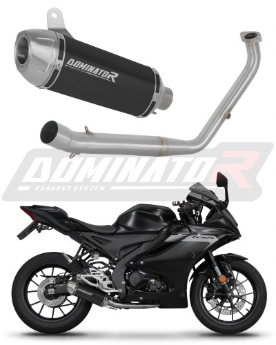 complete exhaust system with muffler DOMINATOR Full System S3 BLACK fits to Yamaha YZF R125 2021  2024