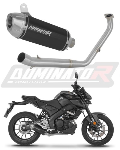 kompletny układ wydechowy z tłumikiem DOMINATOR Full System S3 CZARNY pasujący do motocykla Yamaha MT 125 2021 - 2024