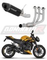 Trumph STREET TRIPLE 765 S R RS Exhaust Muffler Manifold Collector Auspuff Sportauspuff Silencer Echappement Silencieux Scarico Marmitta Scarichi Escape Wydech Tłumik Kolektor HP8 Black DOMINATOR Full Exhaust System x
