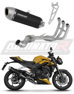 Triumph STREET TRIPLE 765 S / R / RS 2023 - 2024 Sistem complet cu colector si toba de esapament S6 NEGRU + dB killer