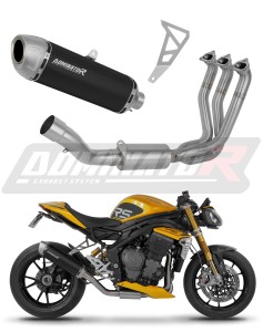 Triumph Speed Triple 1200 RS / RR 2021 - 2024 Sistem complet cu colector si toba de esapament S6 NEGRU + dB killer